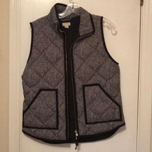 J. Crew excursion quilted vest in herringbone